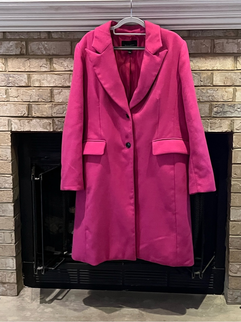 Banana Republic Hot Pink Single-Breasted Car Coat size large
